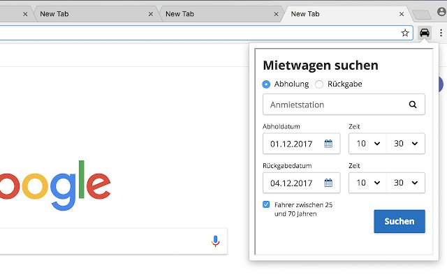 Autovermietungen Vergleich із веб-магазину Chrome, який буде працювати з OffiDocs Chromium онлайн