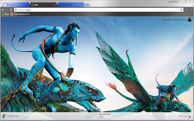 Avatar voando no Dragon em pandora da Chrome Web Store para ser executado com OffiDocs Chromium online