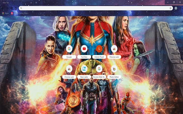 Avengers Endgame Themein Chrome with by OffiDocs