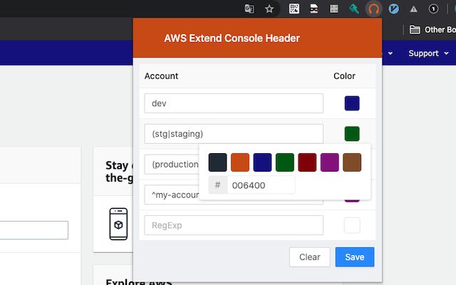 AWS Extend Console Header  from Chrome web store to be run with OffiDocs Chromium online