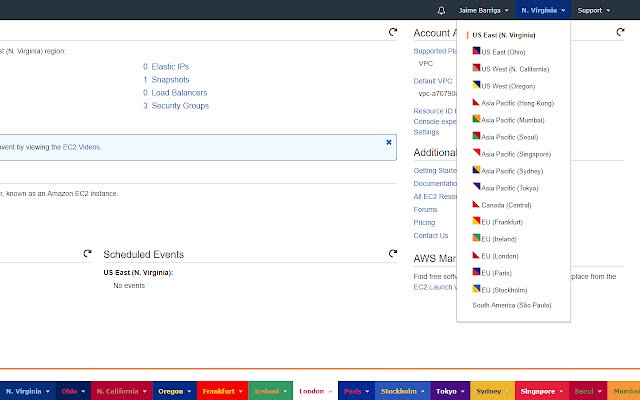 AWS Region Color Highlights  from Chrome web store to be run with OffiDocs Chromium online