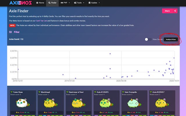 Axie.zone Pricing Helper ze sklepu internetowego Chrome do uruchomienia z OffiDocs Chromium online