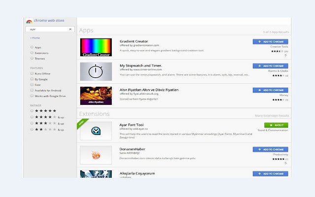 Ayar Font Tool  from Chrome web store to be run with OffiDocs Chromium online