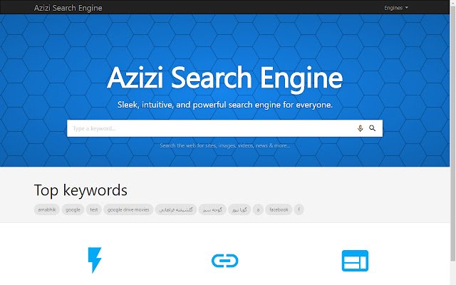 Azizi search engine  from Chrome web store to be run with OffiDocs Chromium online