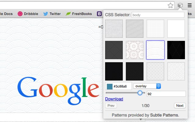 Background Pattern Generator  from Chrome web store to be run with OffiDocs Chromium online