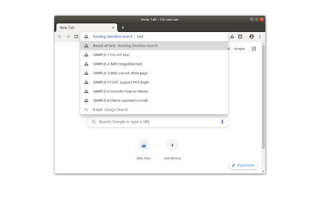 Backlog Omnibox Search  from Chrome web store to be run with OffiDocs Chromium online