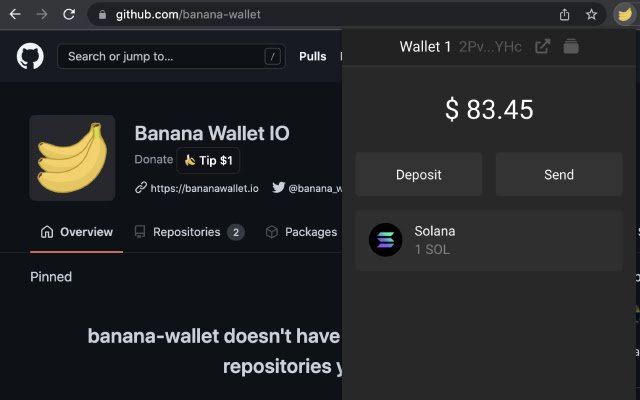 Banana Wallet dari toko web Chrome untuk dijalankan dengan OffiDocs Chromium online