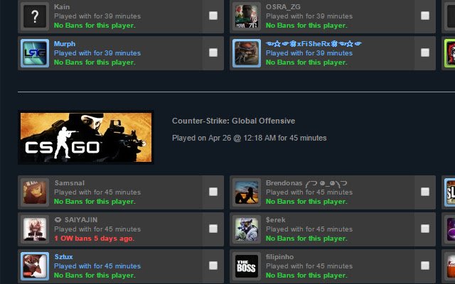 Chrome web mağazasından Steam için Ban Denetleyicisi OffiDocs Chromium çevrimiçi ile çalıştırılacak