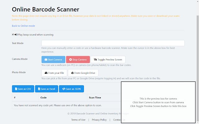 Barcode Scanner  Online Inventory Management  from Chrome web store to be run with OffiDocs Chromium online