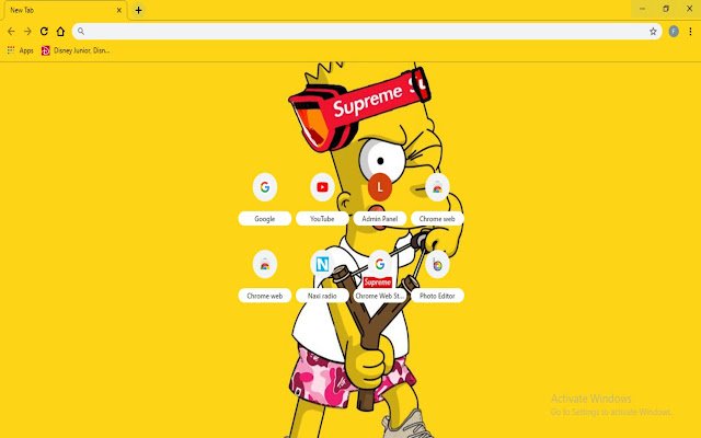 El tema Bart Simpson Supreme Skin de la tienda web de Chrome se ejecutará con OffiDocs Chromium en línea