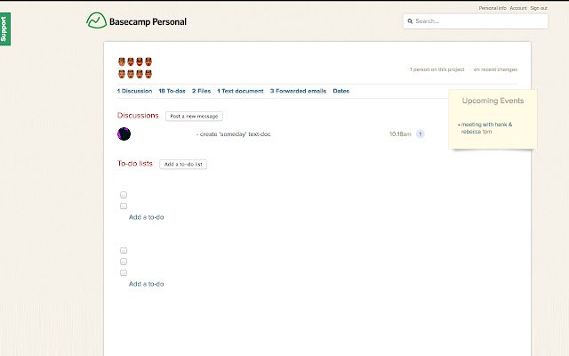 Basecamp Personal  from Chrome web store to be run with OffiDocs Chromium online