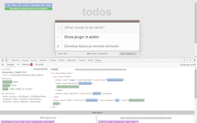 Basis.js Devtools  from Chrome web store to be run with OffiDocs Chromium online