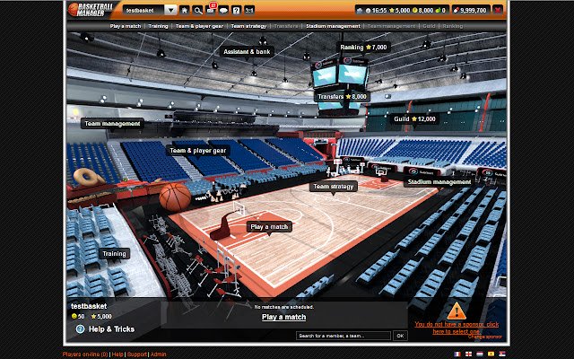 Basketball Manager  from Chrome web store to be run with OffiDocs Chromium online