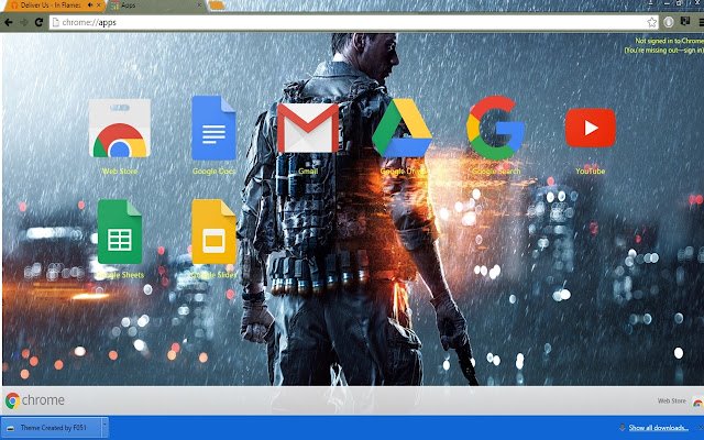 Battlefield Theme  from Chrome web store to be run with OffiDocs Chromium online