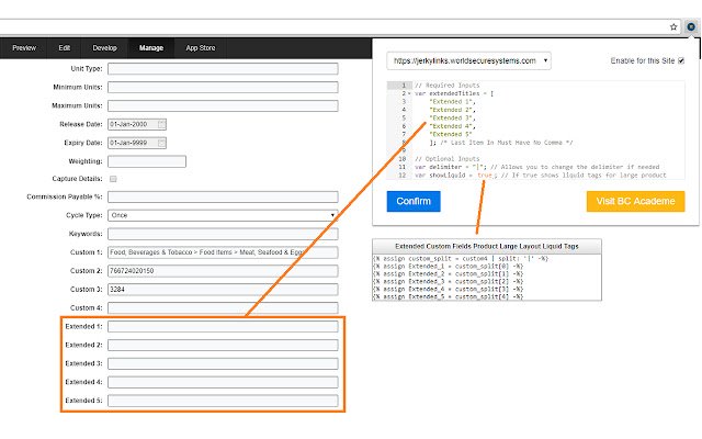 BC Extended Custom Fields  from Chrome web store to be run with OffiDocs Chromium online