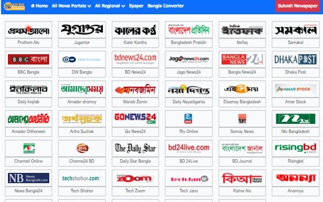 BD Newspaper List of All Bangladesh Newspaper  from Chrome web store to be run with OffiDocs Chromium online