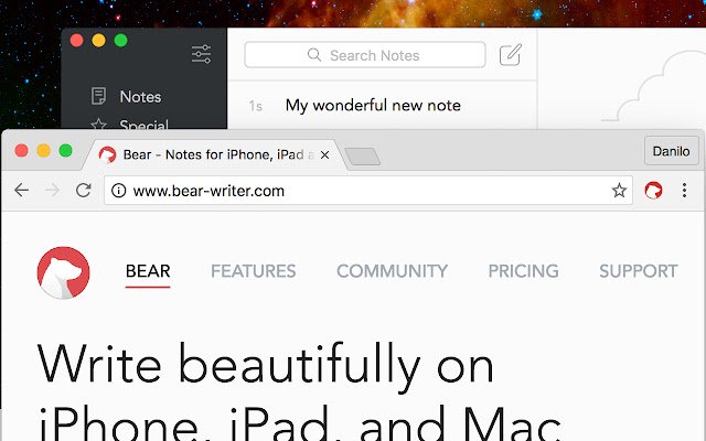 Bear Chrome extension  from Chrome web store to be run with OffiDocs Chromium online