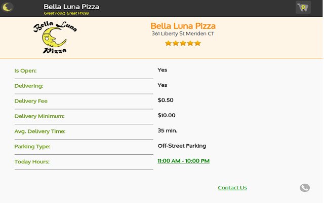 Bella Luna Pizza  from Chrome web store to be run with OffiDocs Chromium online