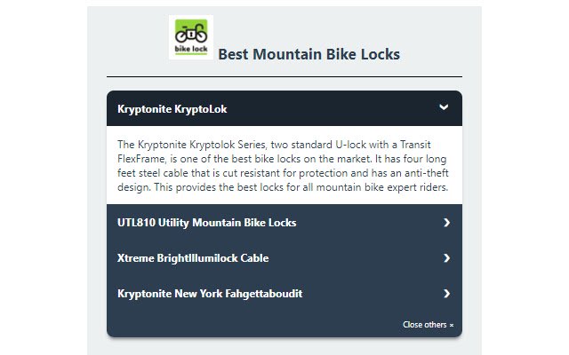 Best Mountain Bike Locks  from Chrome web store to be run with OffiDocs Chromium online