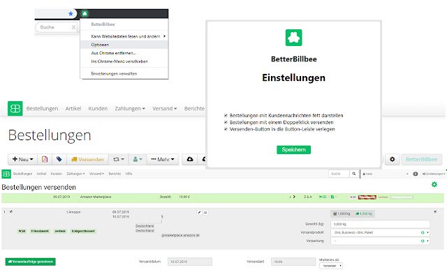 BetterBillbee از فروشگاه وب Chrome با OffiDocs Chromium به صورت آنلاین اجرا می شود