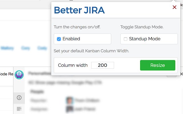 Better Jira  from Chrome web store to be run with OffiDocs Chromium online