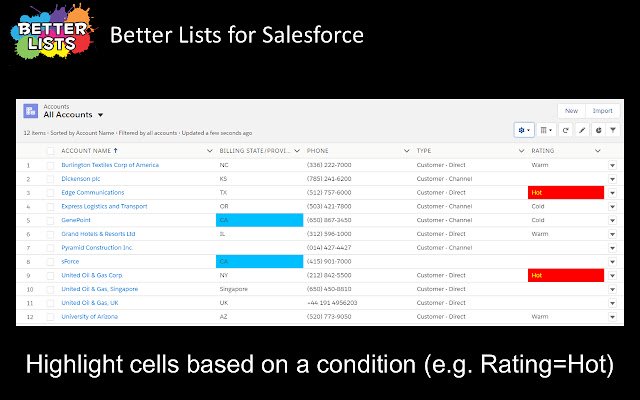 Better Lists for Salesforce®  from Chrome web store to be run with OffiDocs Chromium online