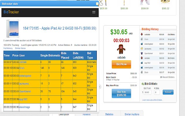 ส่วนขยาย BidTracker จาก Chrome เว็บสโตร์ที่จะทำงานร่วมกับ OffiDocs Chromium ออนไลน์