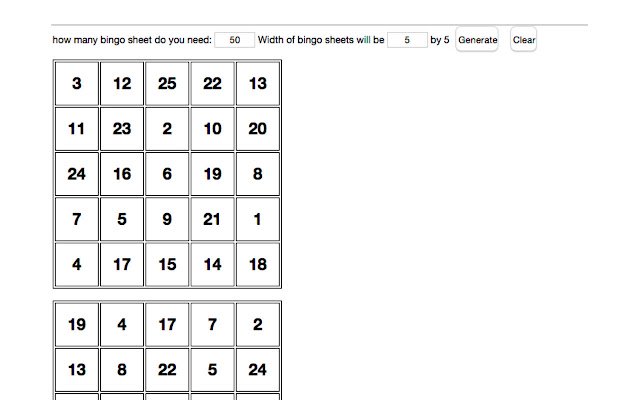 Bingo generator  from Chrome web store to be run with OffiDocs Chromium online