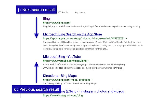 Bingoogle shortcuts  from Chrome web store to be run with OffiDocs Chromium online