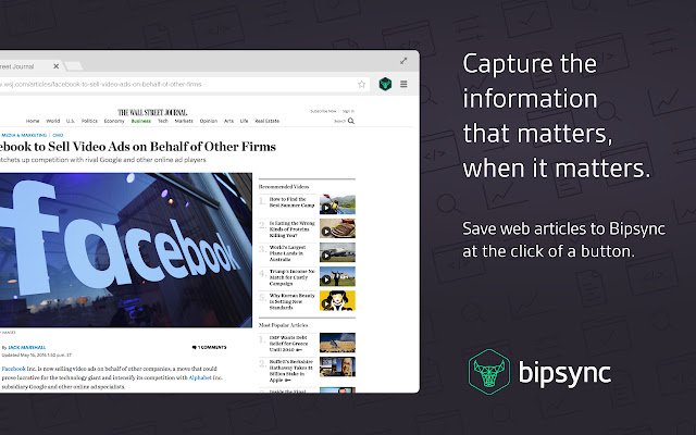 Bipsync Web Clipper  from Chrome web store to be run with OffiDocs Chromium online