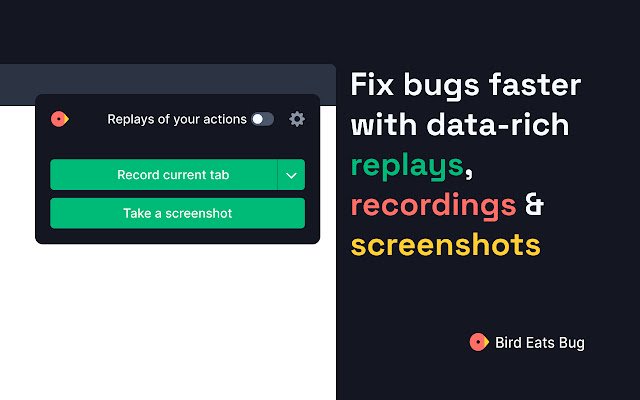 Bird Eats Bug: Technical Screen Recording  from Chrome web store to be run with OffiDocs Chromium online