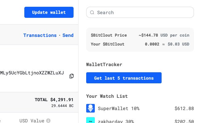 BitClout WalletTracker  from Chrome web store to be run with OffiDocs Chromium online