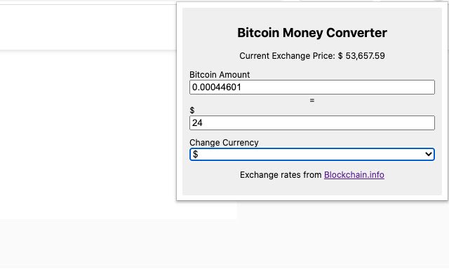 Bitcoin Money Converter de la boutique en ligne Chrome doit être exécuté avec OffiDocs Chromium en ligne