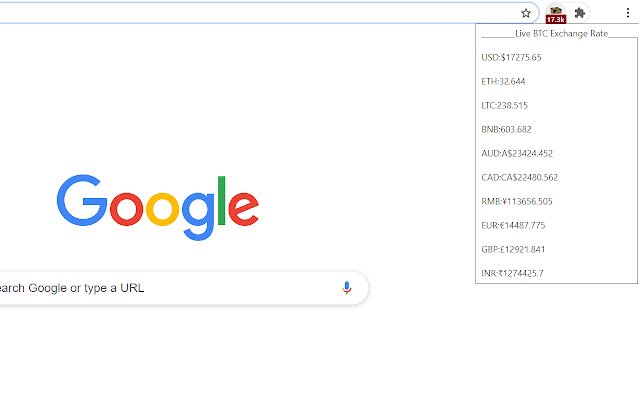 Bitcoin Price  from Chrome web store to be run with OffiDocs Chromium online
