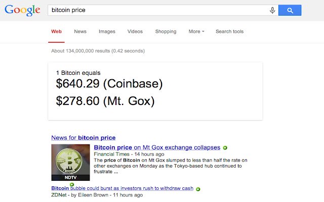 Bitcoin Price Search Results  from Chrome web store to be run with OffiDocs Chromium online