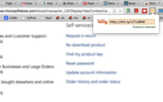 Bitly URL Shortner из интернет-магазина Chrome будет работать с OffiDocs Chromium онлайн