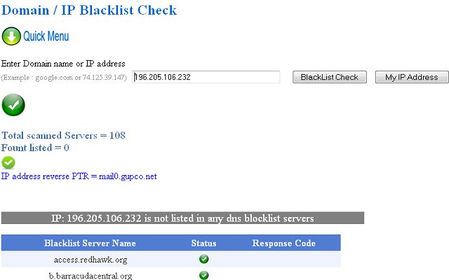 Blacklist check tool  from Chrome web store to be run with OffiDocs Chromium online