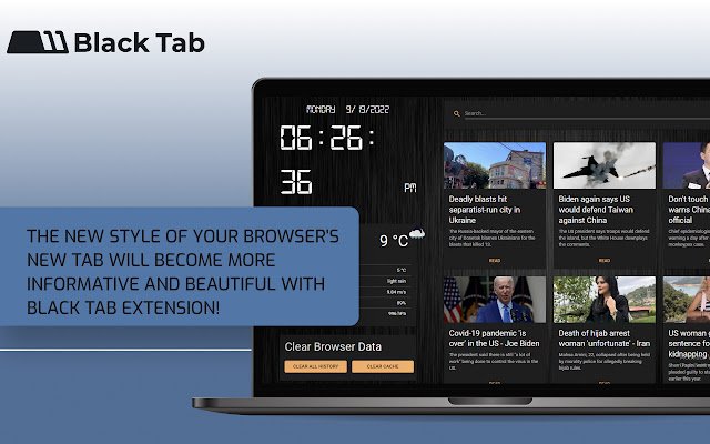 Black Tab  from Chrome web store to be run with OffiDocs Chromium online