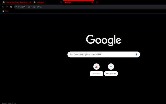 Black theme with red active tab and red text  from Chrome web store to be run with OffiDocs Chromium online