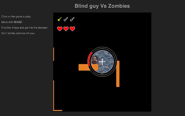 Blind guy Vs Zombies  from Chrome web store to be run with OffiDocs Chromium online