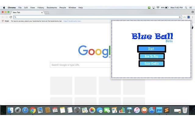 Chrome ウェブストアの BlueBall を OffiDocs Chromium オンラインで実行