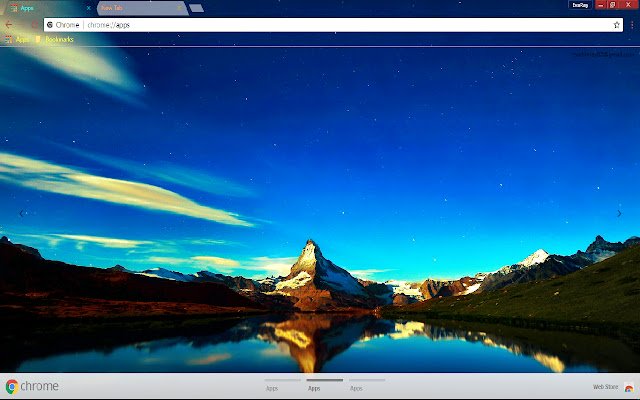 Reflejo de la montaña Blue Lake de la tienda web de Chrome que se ejecutará con OffiDocs Chromium en línea