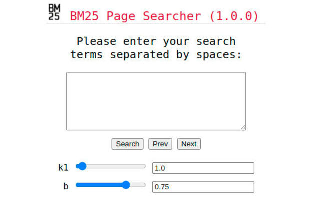 BM25 Page Searcher  from Chrome web store to be run with OffiDocs Chromium online