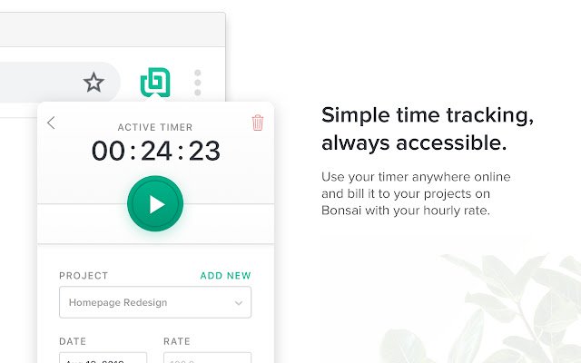 Bonsai Time Tracker  from Chrome web store to be run with OffiDocs Chromium online