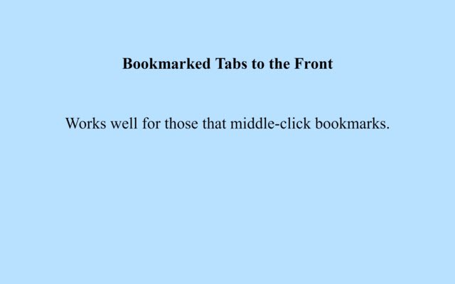 Bookmarked tabs to the front  from Chrome web store to be run with OffiDocs Chromium online