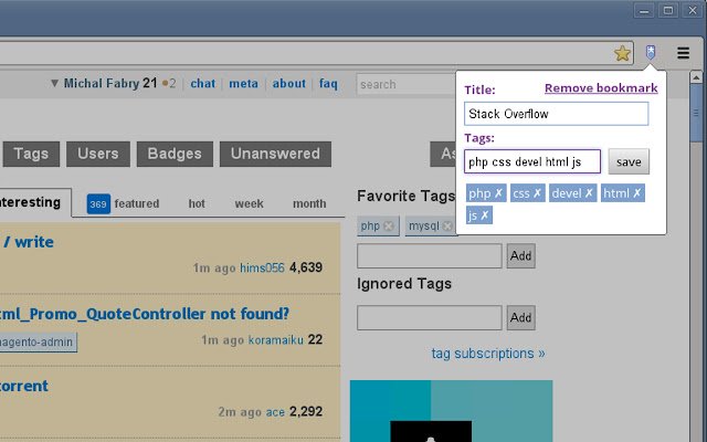 Bookmarks Tagger  from Chrome web store to be run with OffiDocs Chromium online