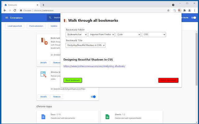 Bookmark Visitor  from Chrome web store to be run with OffiDocs Chromium online