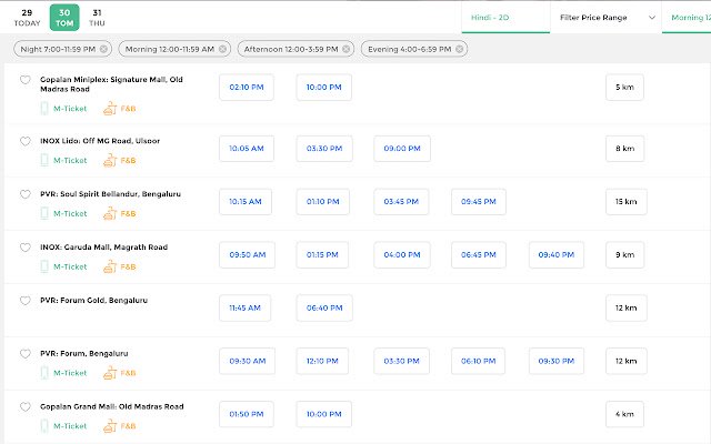 BookMyShow Nearby Theatres  from Chrome web store to be run with OffiDocs Chromium online