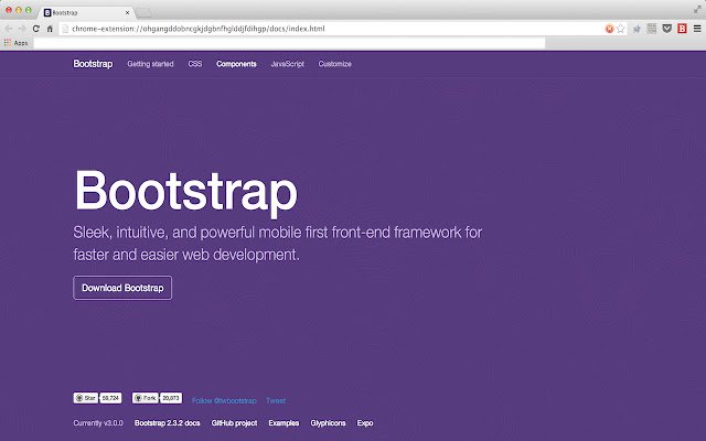 Bootstrap 3 Offline Docs  from Chrome web store to be run with OffiDocs Chromium online