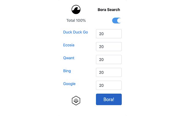 Bora Search dal Chrome Web Store da eseguire con OffiDocs Chromium online